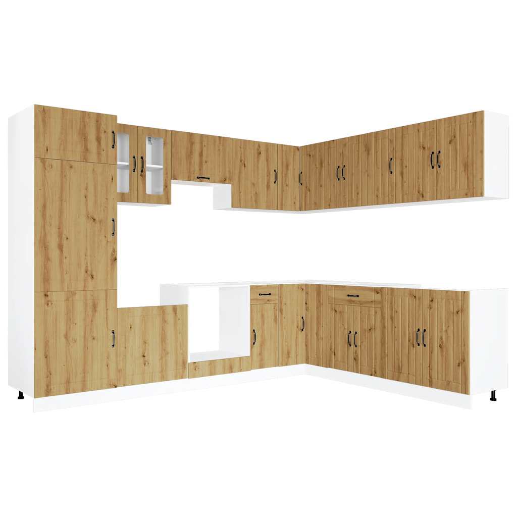 Mueble de cocina Lucca 14 piezas artesanal roble