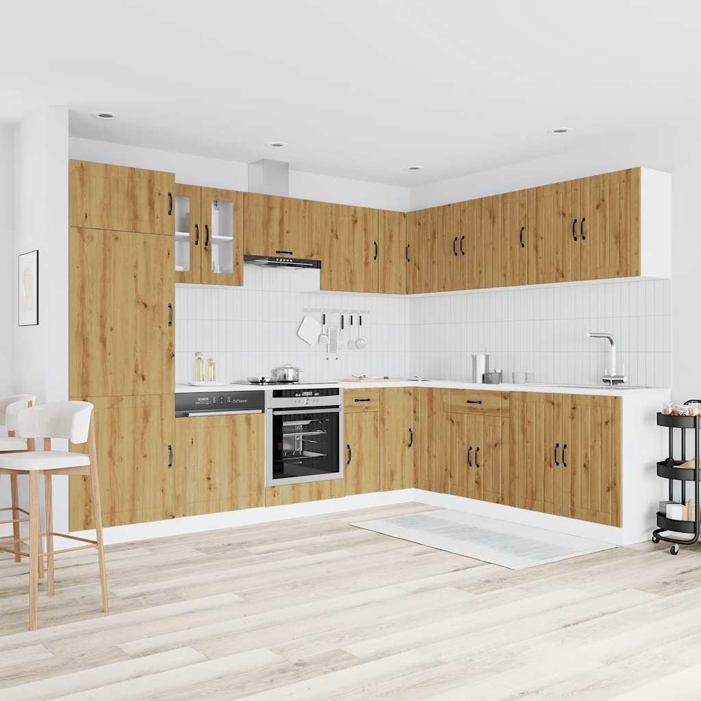 Mueble de cocina Lucca 14 piezas artesanal roble