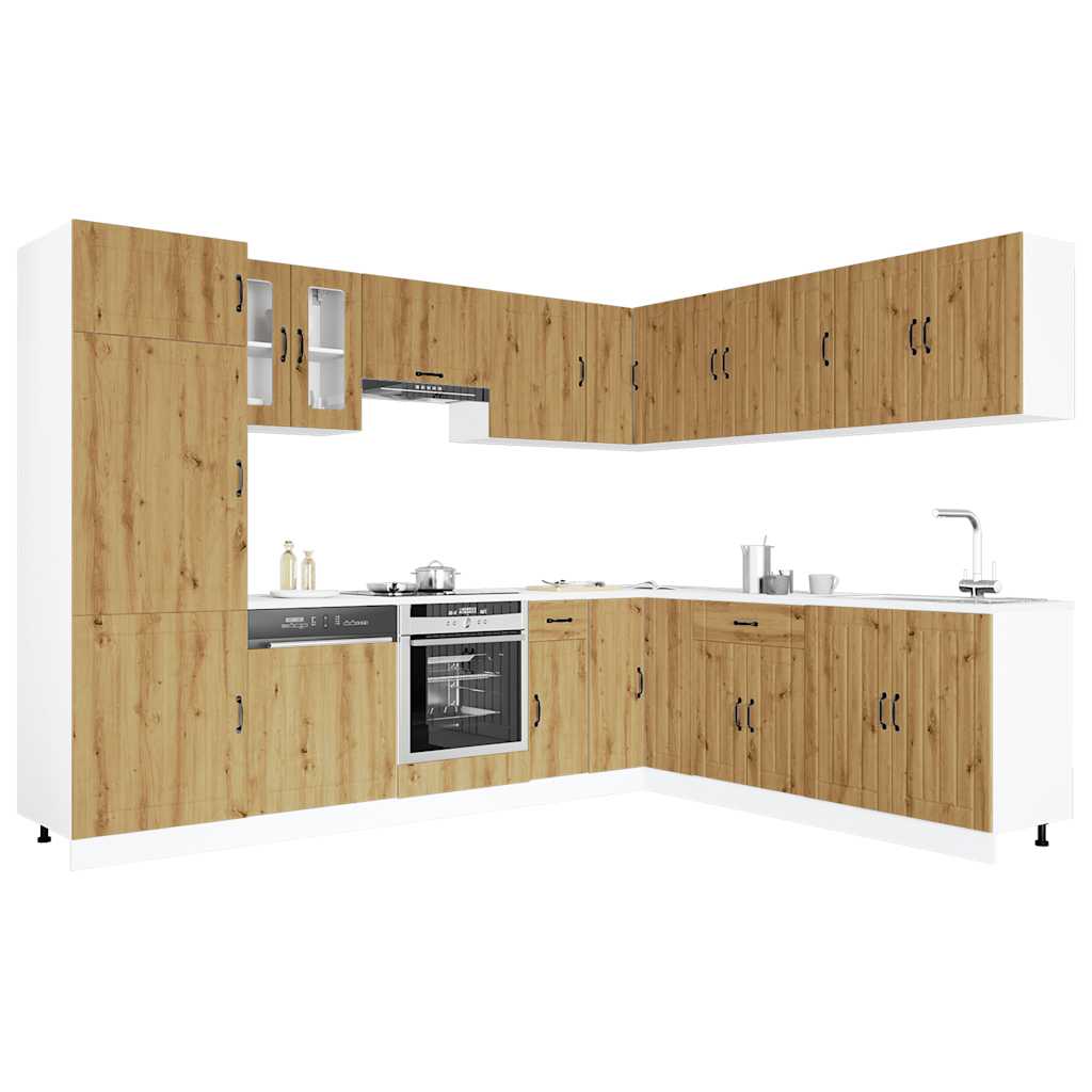 Mueble de cocina Lucca 14 piezas artesanal roble