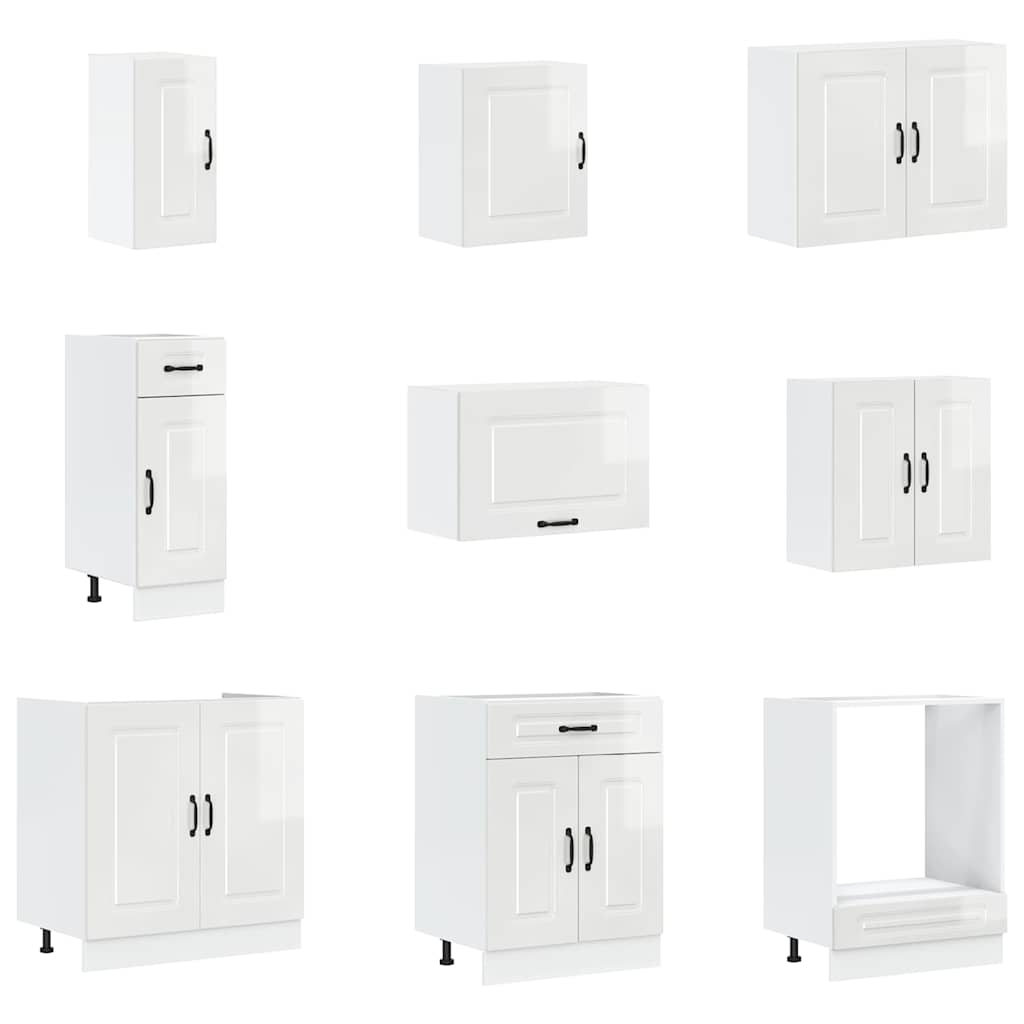 Mueble cocina Porto blanco brillo 14 pzas madera contrachapada