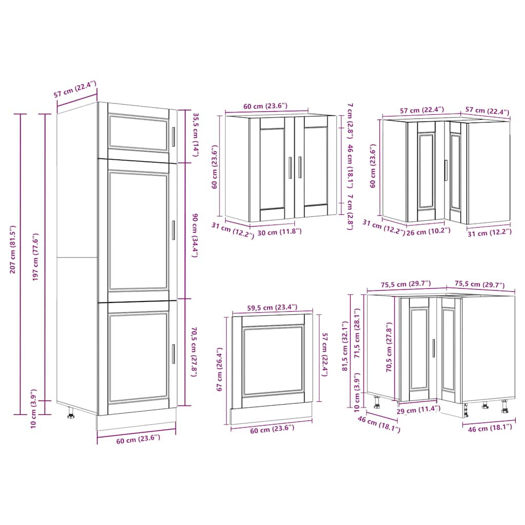 Mueble cocina Porto blanco brillo 14 pzas madera contrachapada