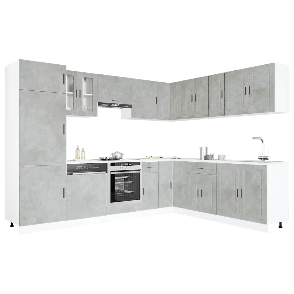 Mueble cocina Porto blanco brillo 14 pzas madera contrachapada