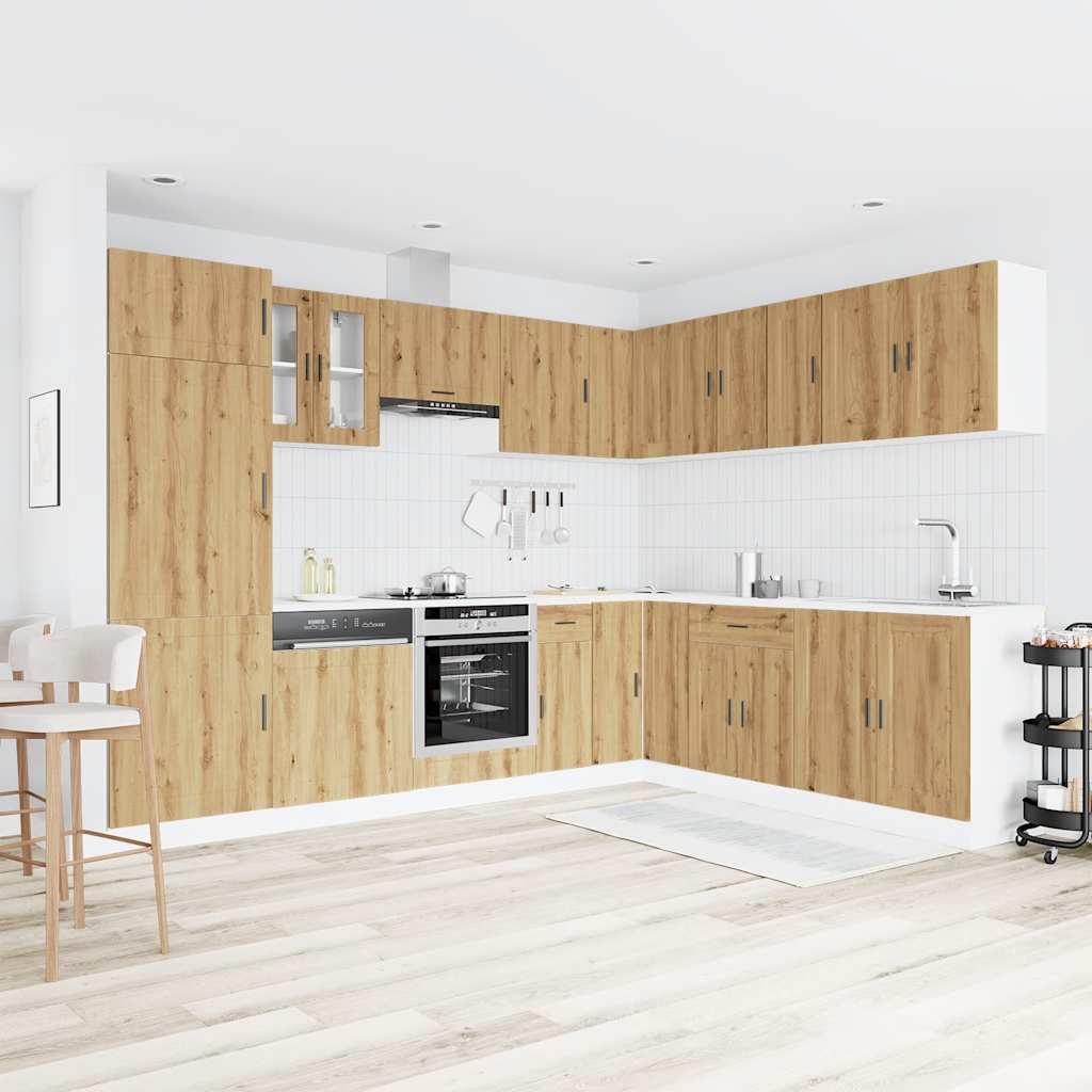 Mueble de cocina Porto 14 piezas artesanal roble