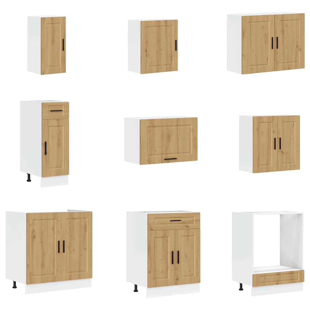 Mueble de cocina Porto 14 piezas artesanal roble