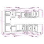 Mueble de cocina Porto 14 piezas artesanal roble