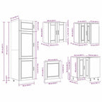 Mueble de cocina Porto 14 piezas artesanal roble