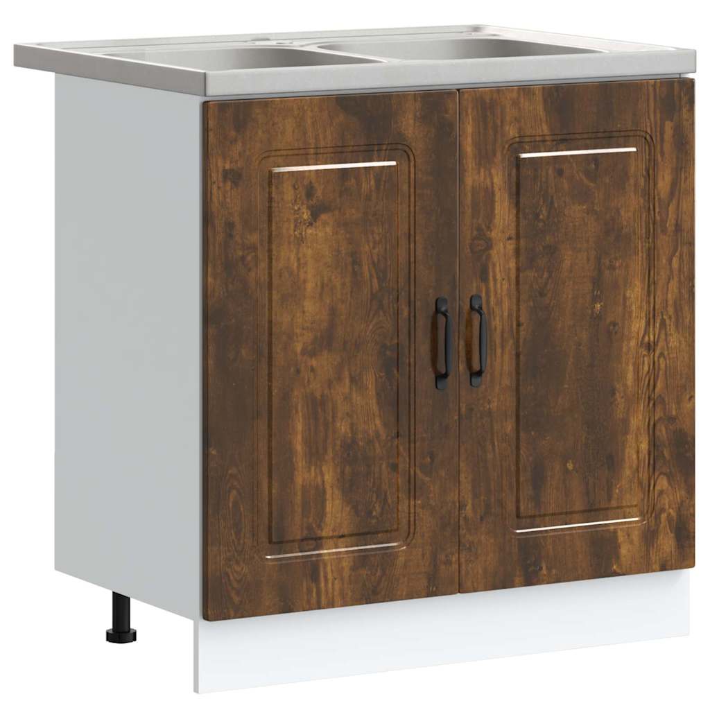 Gabinete de cocina Kalmar 2 pcs Marrón 80 x 46 x 81.5 cm