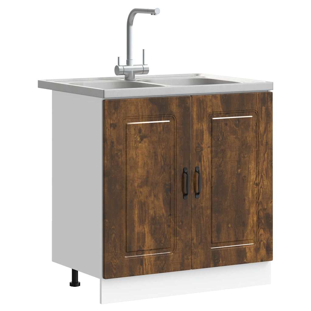 Gabinete de cocina Kalmar 2 pcs Marrón 80 x 46 x 81.5 cm