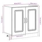 Gabinete de cocina Kalmar 2 pcs Marrón 80 x 46 x 81.5 cm
