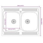 Gabinete de cocina Kalmar 2 pcs Marrón 80 x 46 x 81.5 cm