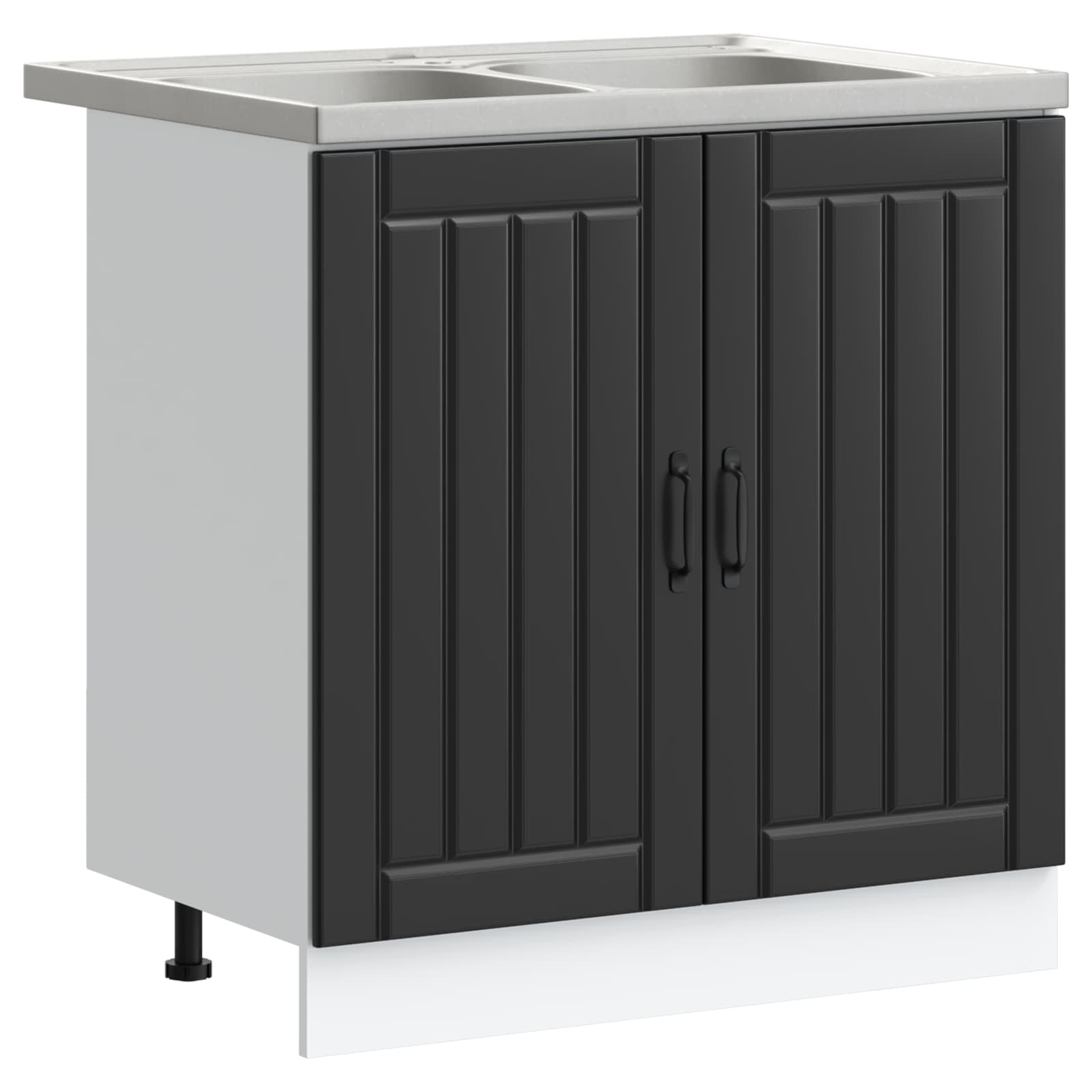 Mueble Bajo para Fregadero con almacenamiento Lucca 2 pcs Negro