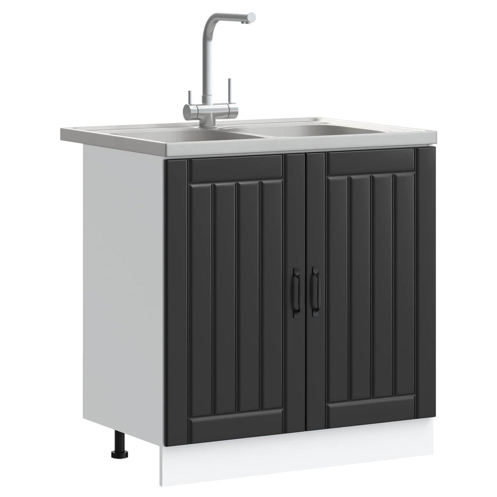 Mueble Bajo para Fregadero con almacenamiento Lucca 2 pcs Negro