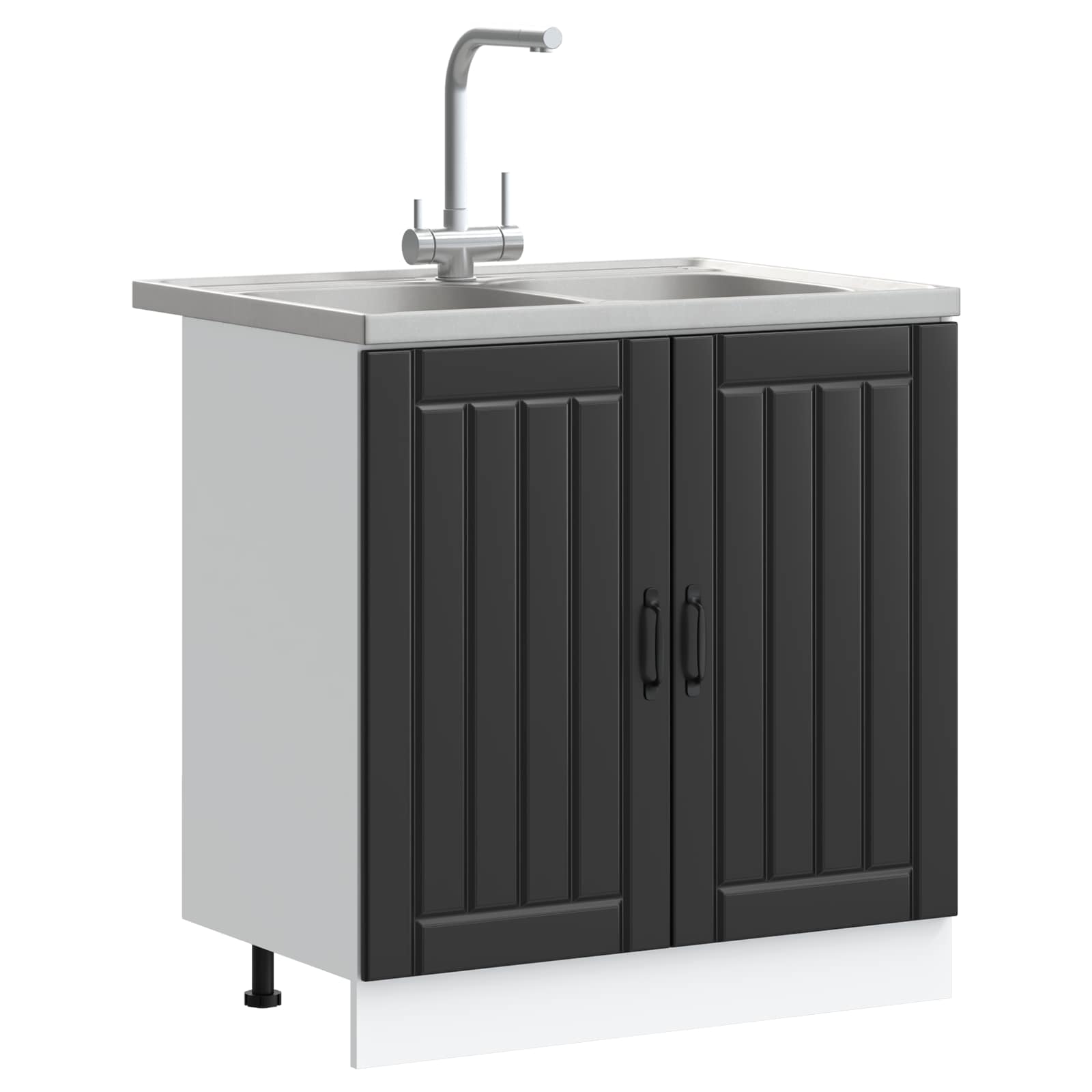 Mueble Bajo para Fregadero con almacenamiento Lucca 2 pcs Negro