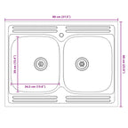 Mueble Bajo para Fregadero con almacenamiento Lucca 2 pcs Negro