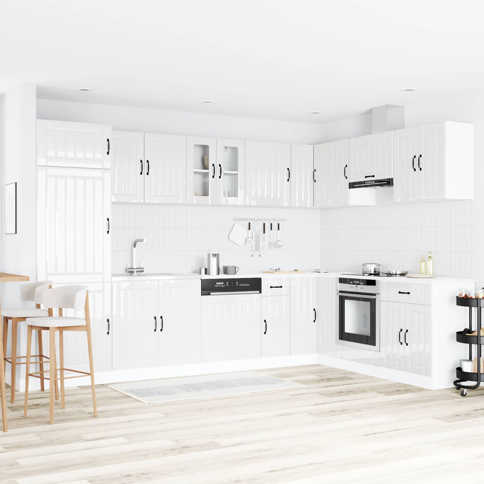 Lucca 2-Piece Black Under-Sink Base Cabinet with Storage