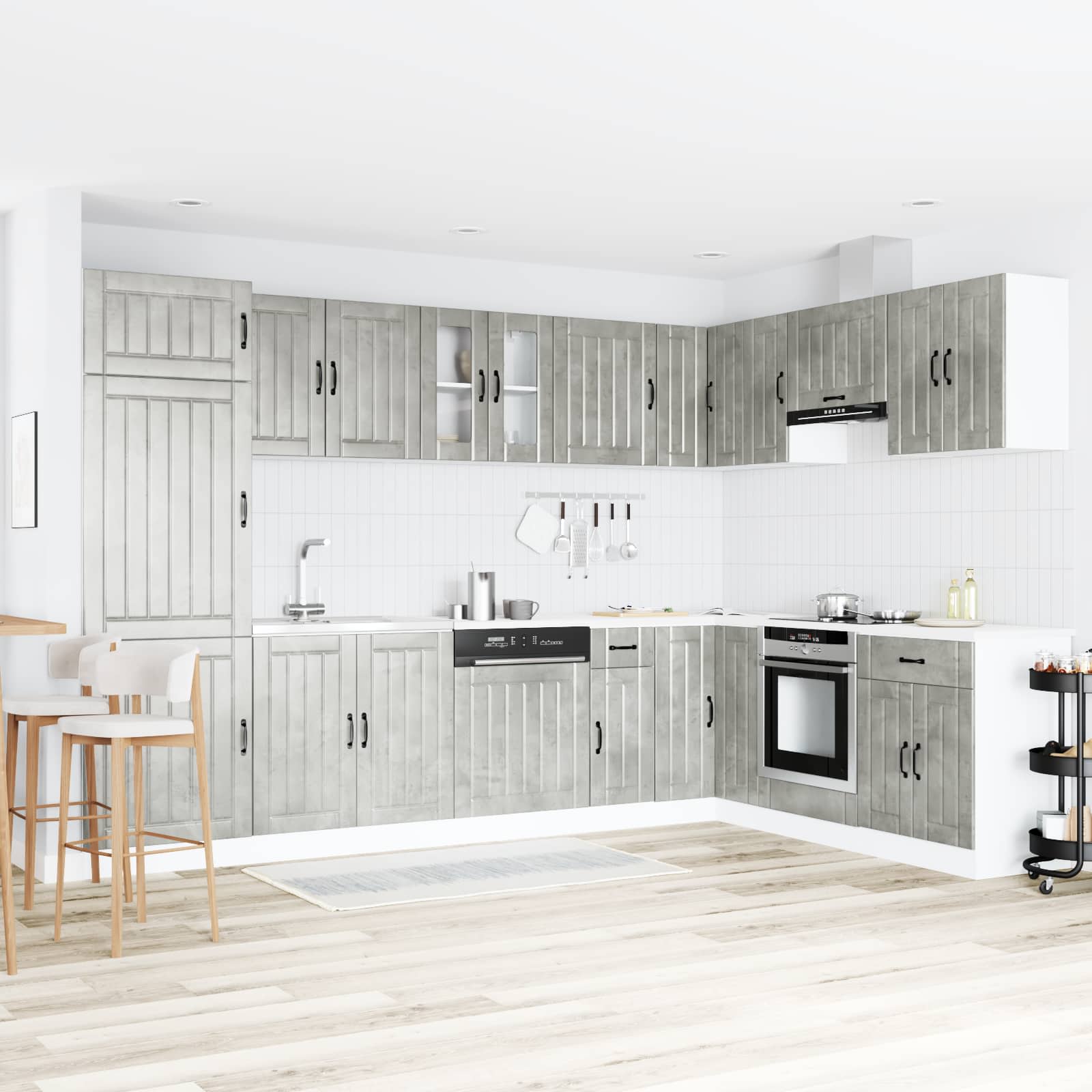 Lucca 2-Piece Black Under-Sink Base Cabinet with Storage