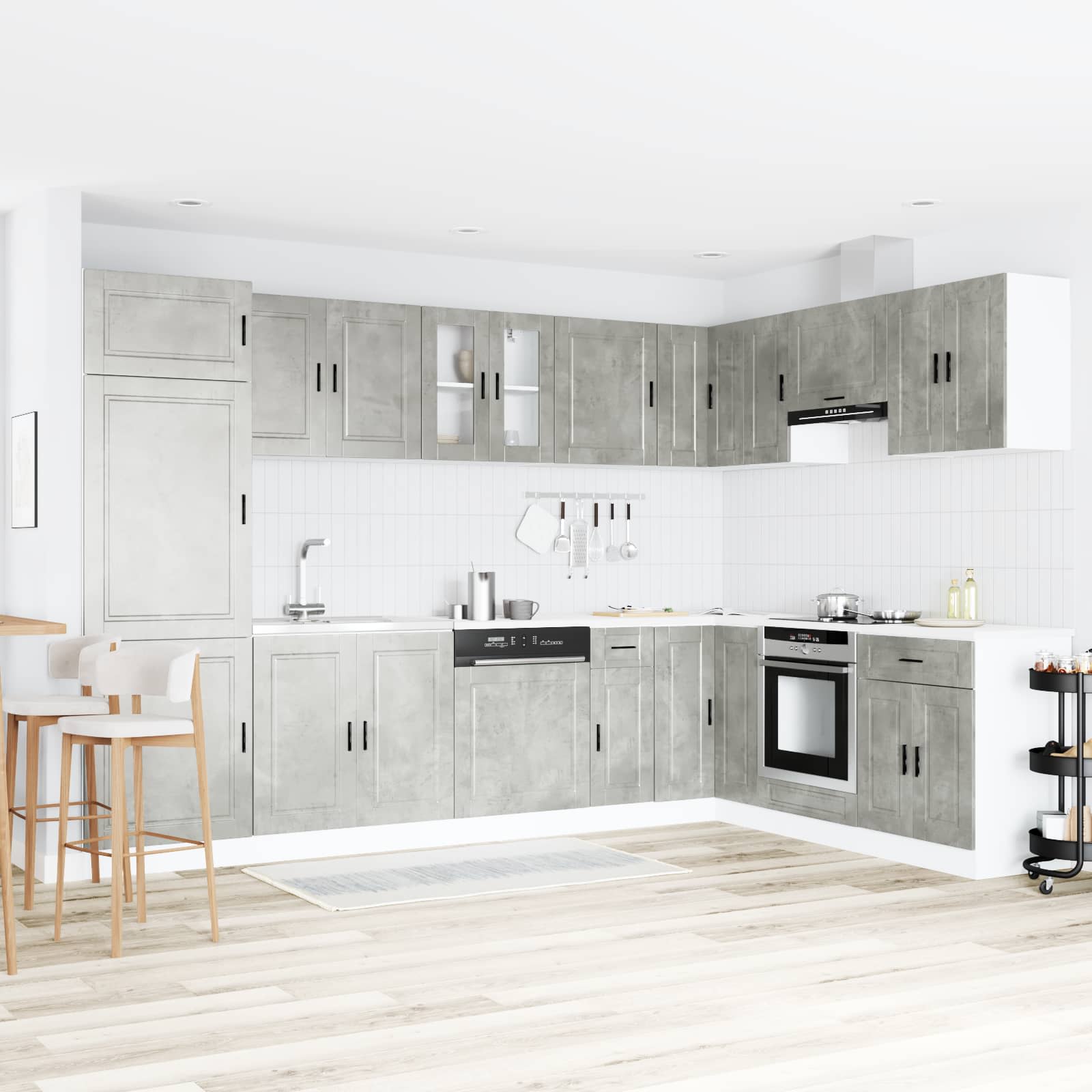 Mueble Bajo para Fregadero con almacenamiento Porto 2 pcs Gris