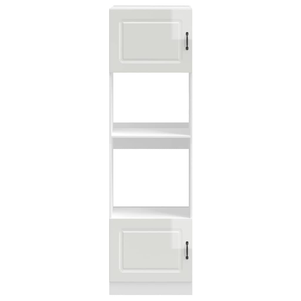 Armarios para horno (2 unidades) "Kalmar" de madera de ingeniería blanca brillante
