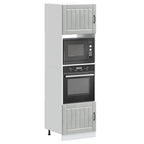 Armarios para horno (2 unidades) "Kalmar" de madera de ingeniería blanca brillante