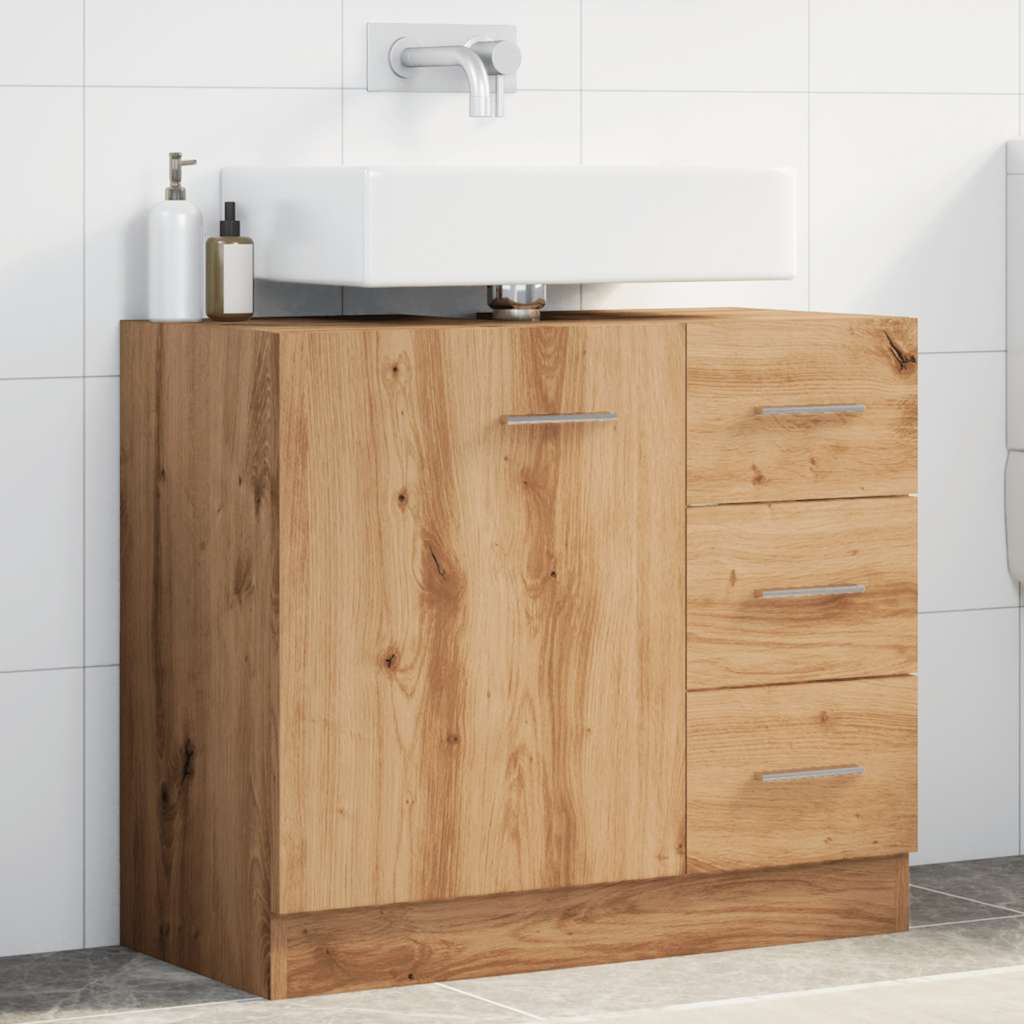 Armario de lavabo madera ingeniería gris hormigón 41x38,5x45 cm