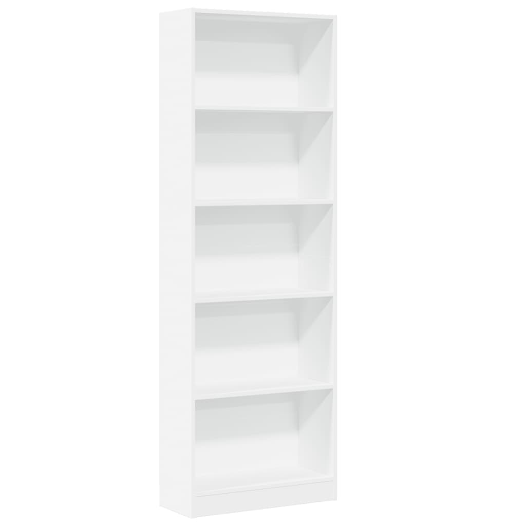 Estantería de madera de ingeniería blanca 60x24x176 cm