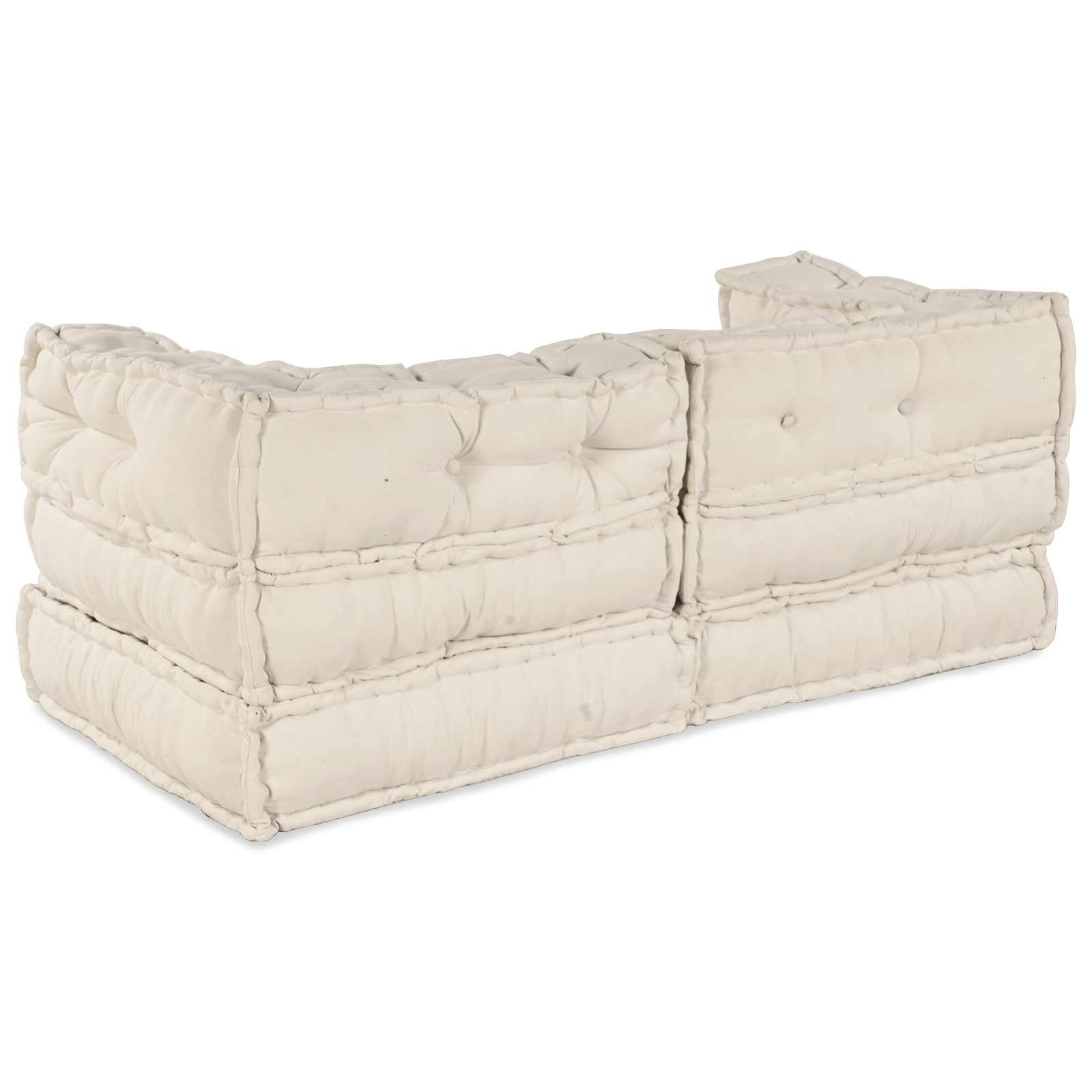 Unidad de Sofá Modular 2 pcs Crema 140 x 70 x 56 cm Tela
