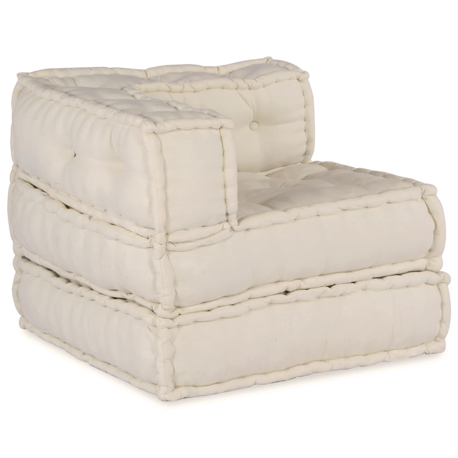 Unidad de Sofá Modular 2 pcs Crema 140 x 70 x 56 cm Tela