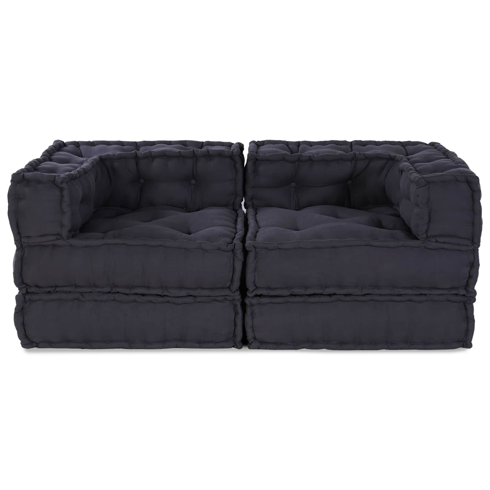Modular Sofa Unit 2 pcs Yellow 140 x 70 x 36 cm Fabric
