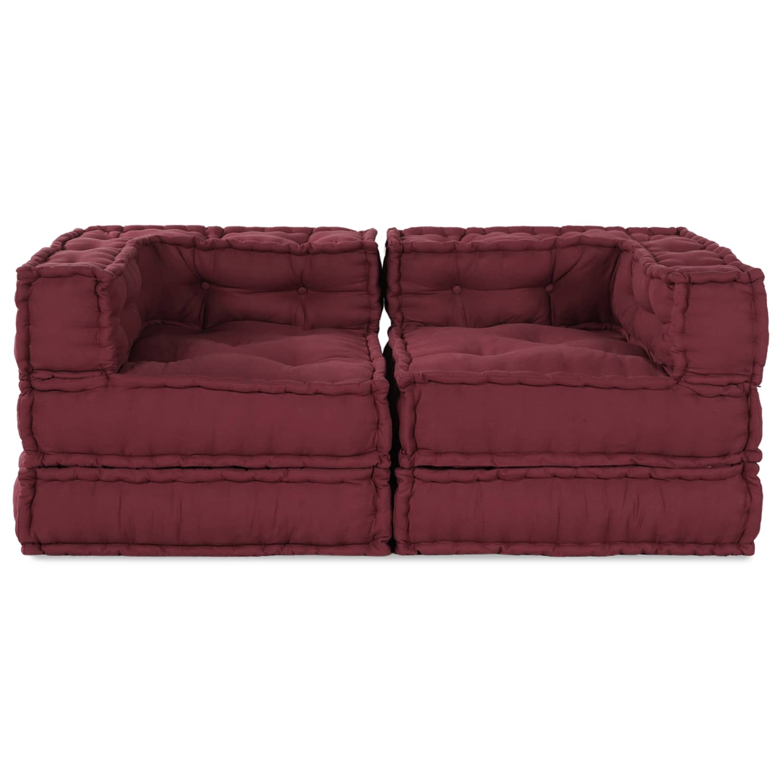 Modular Sofa Unit 2 pcs Yellow 140 x 70 x 36 cm Fabric