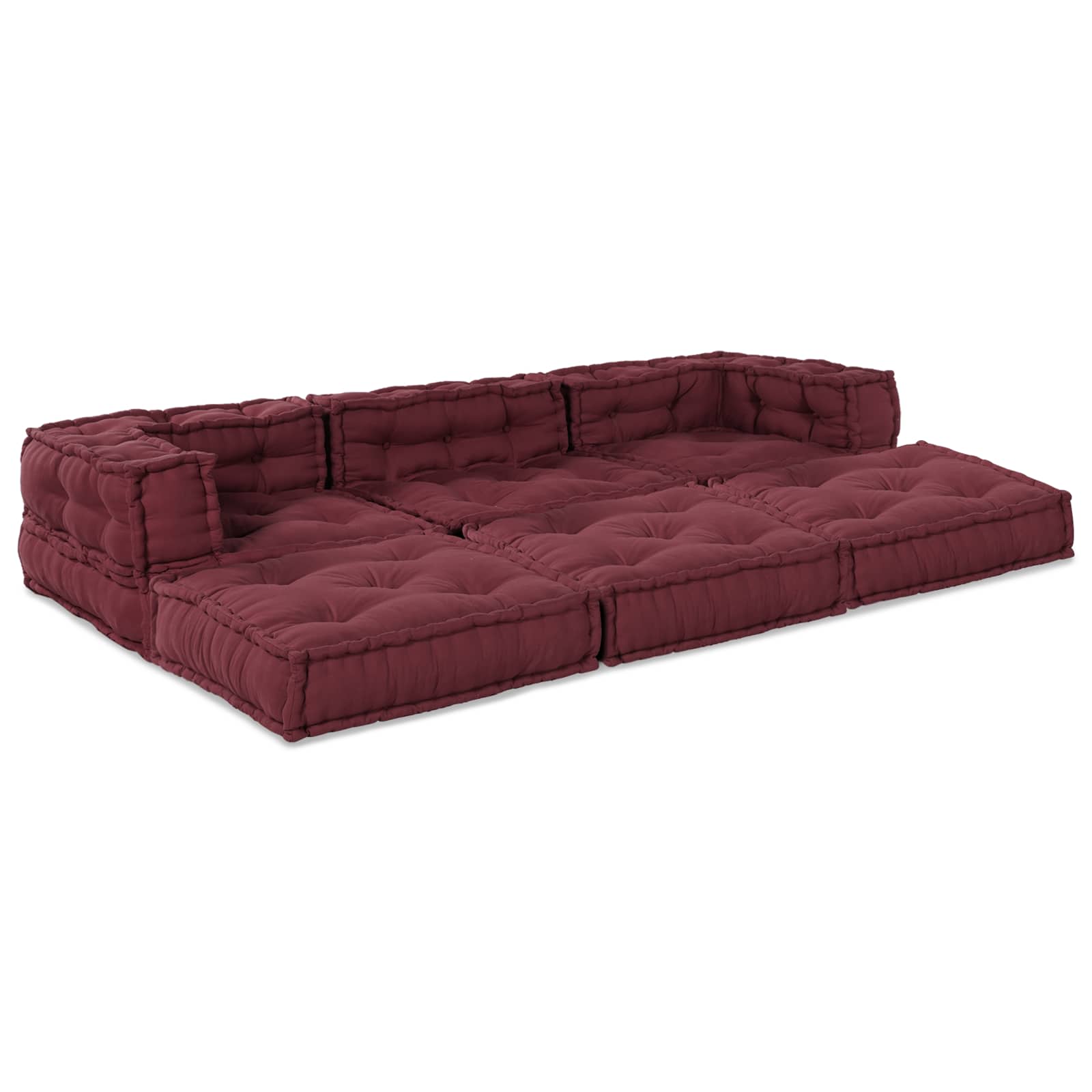 Modular Sofa Unit 2 pcs Yellow 140 x 70 x 36 cm Fabric
