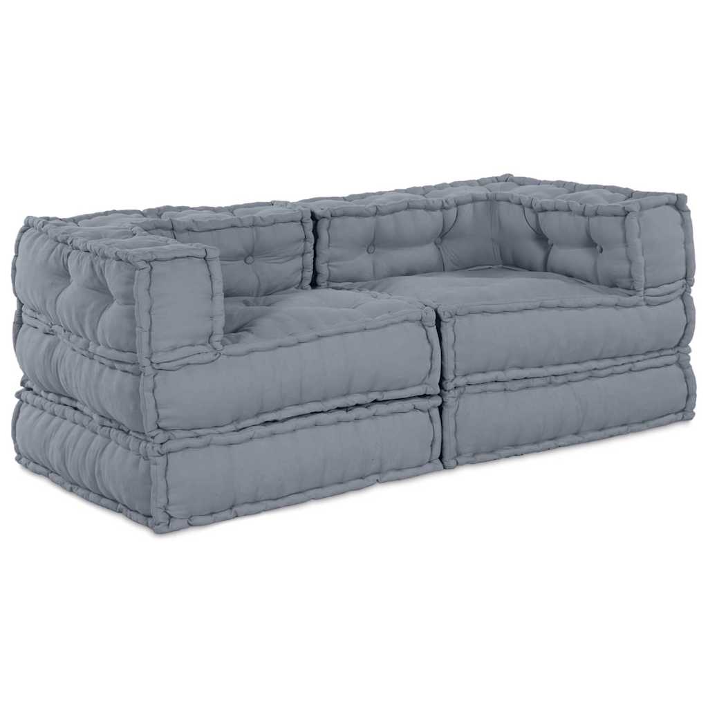 Modular Sofa Unit 2 pcs Yellow 140 x 70 x 36 cm Fabric