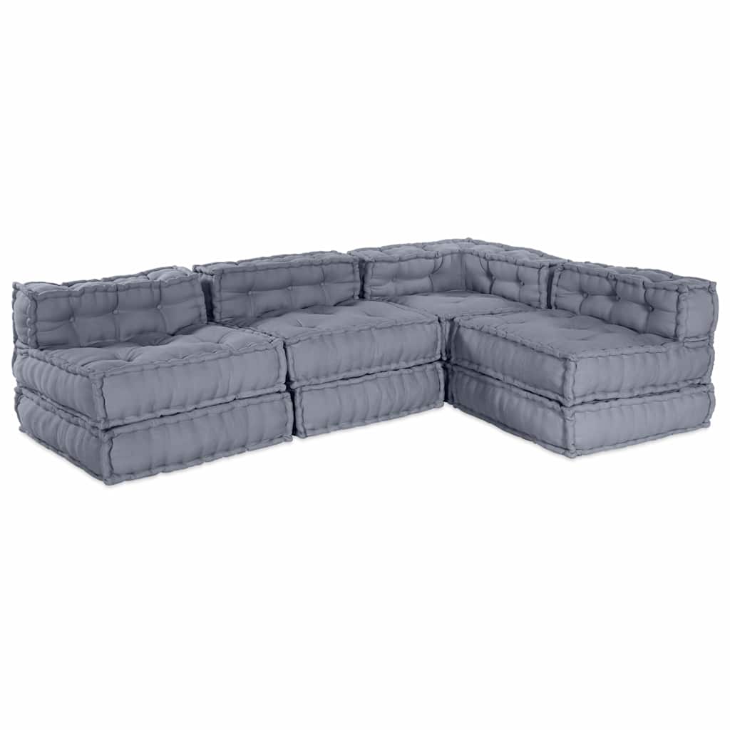 Modular Sofa Unit 2 pcs Yellow 140 x 70 x 36 cm Fabric