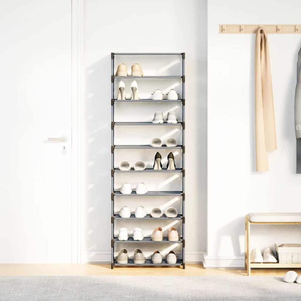 Zapatero 10 niveles gris 54x28x158 cm tejido no tejido