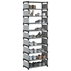 Zapatero 10 niveles gris 54x28x158 cm tejido no tejido