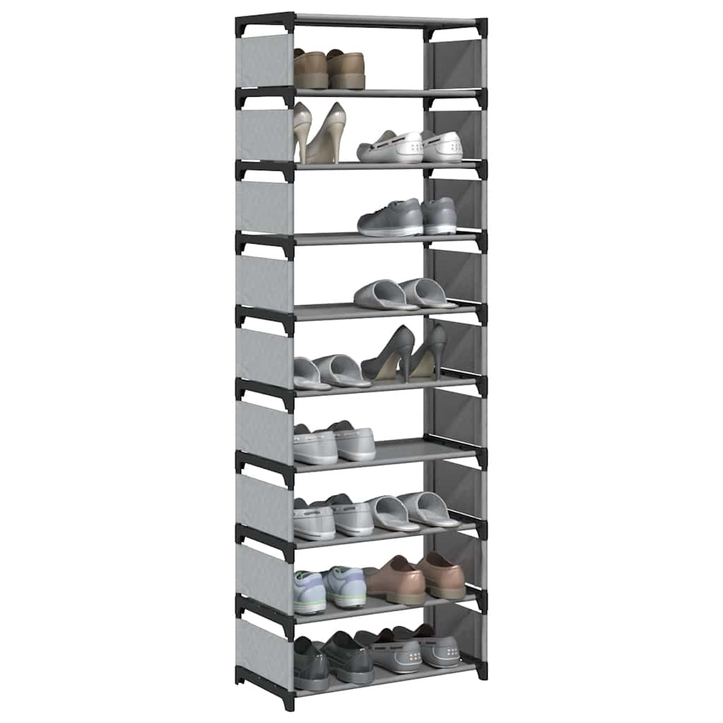 Zapatero 10 niveles gris 54x28x158 cm tejido no tejido
