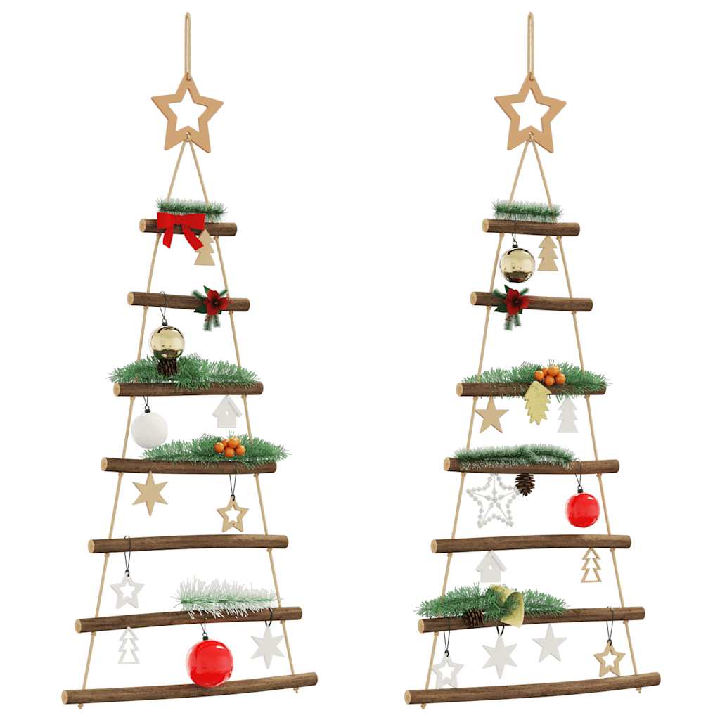 Árbol de Navidad colgante con estrella en la punta, 100 x 210 cm, rama natural