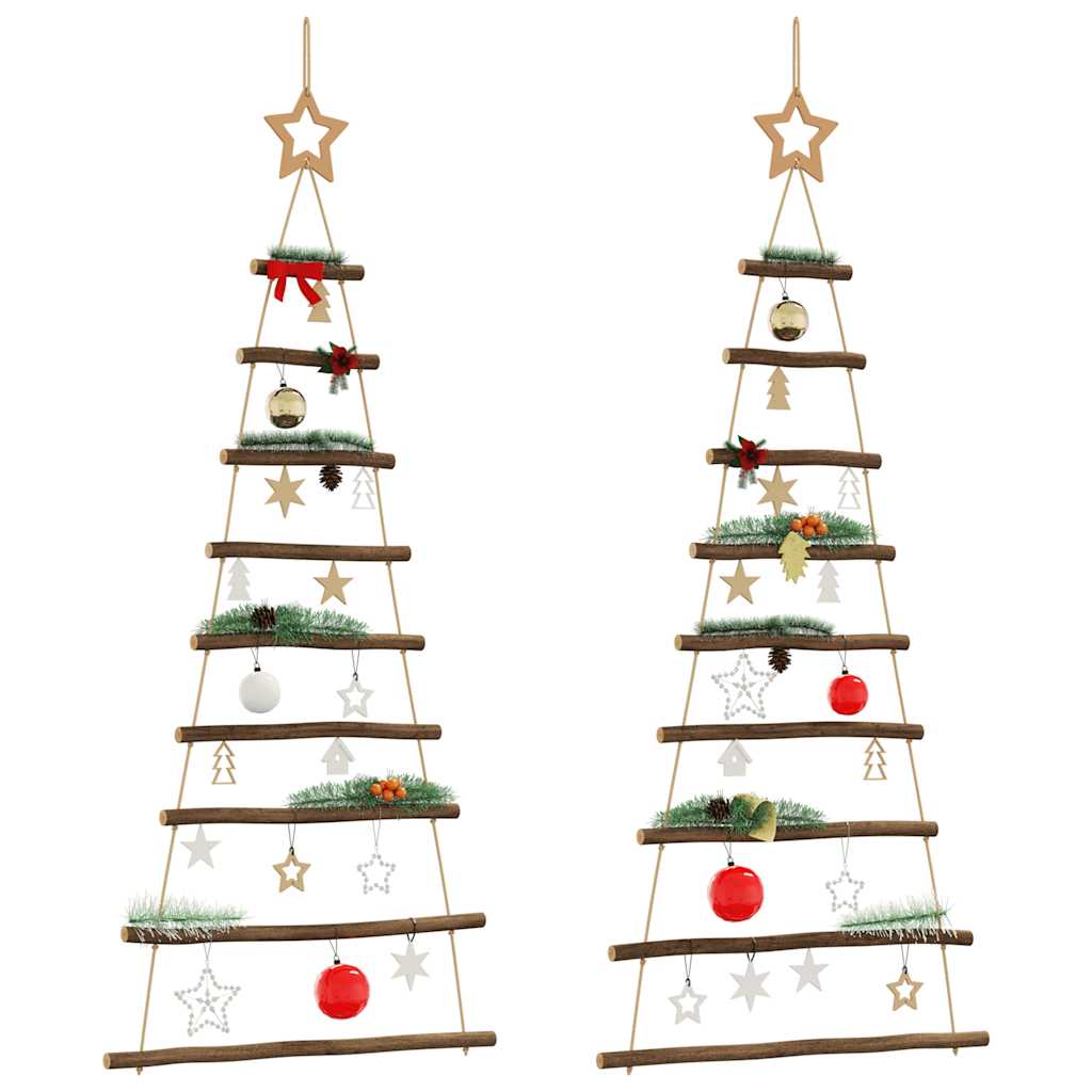 Árbol de Navidad colgante con estrella en la punta, 100 x 210 cm, rama natural