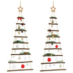 Árbol de Navidad colgante con estrella en la punta, 100 x 210 cm, rama natural