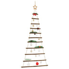 Árbol de Navidad colgante con estrella en la punta, 100 x 210 cm, rama natural