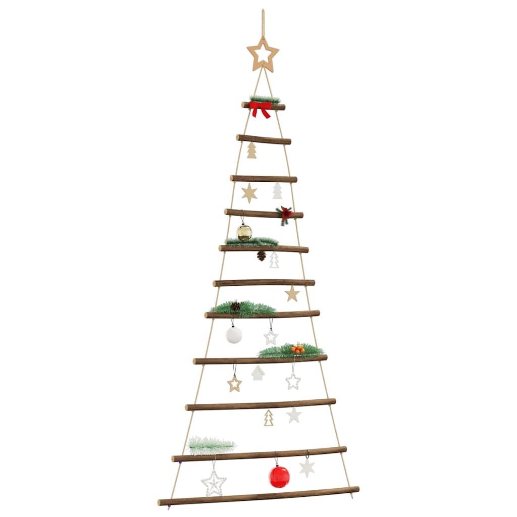 Árbol de Navidad colgante con estrella en la punta, 100 x 210 cm, rama natural