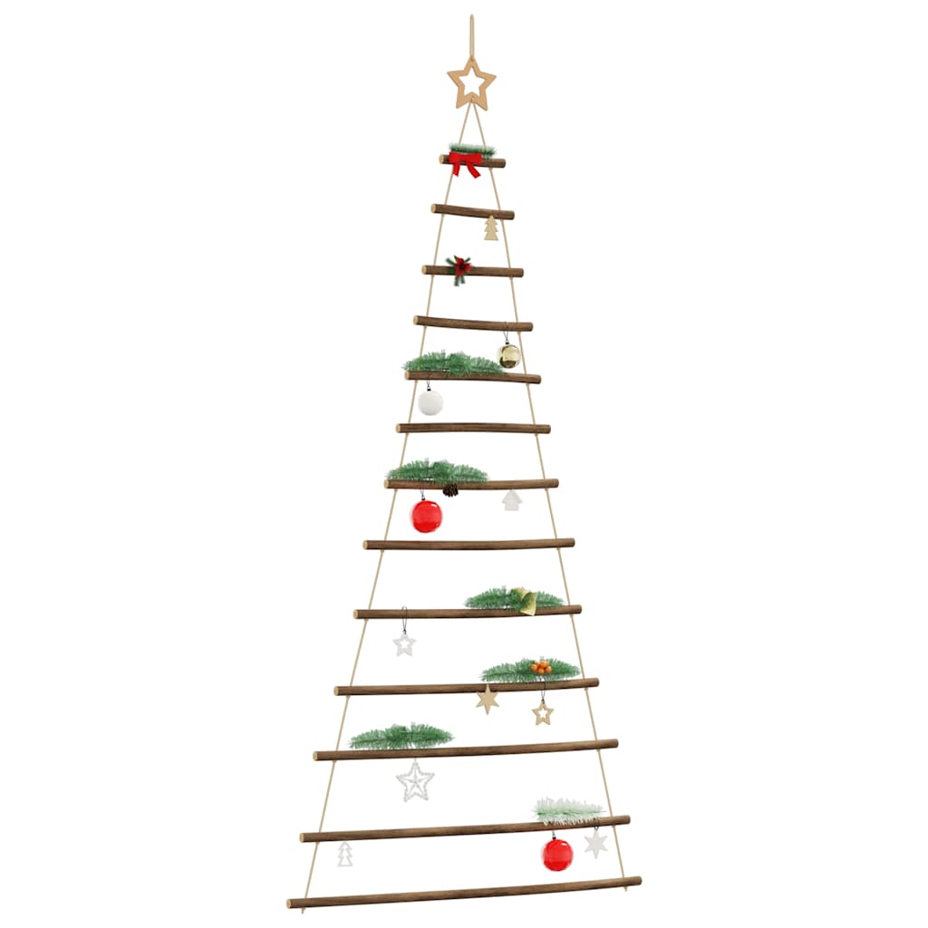 Árbol de Navidad colgante con estrella en la punta, 100 x 210 cm, rama natural