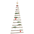 Árbol de Navidad colgante con estrella en la punta, 100 x 210 cm, rama natural