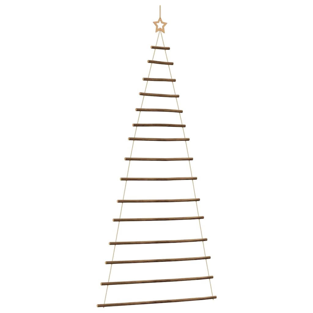 Árbol de Navidad colgante con estrella en la punta, 100 x 210 cm, rama natural