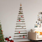 Árbol de Navidad colgante con estrella en la punta, 100 x 210 cm, rama natural