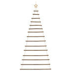 Árbol de Navidad colgante con estrella en la punta, 100 x 210 cm, rama natural