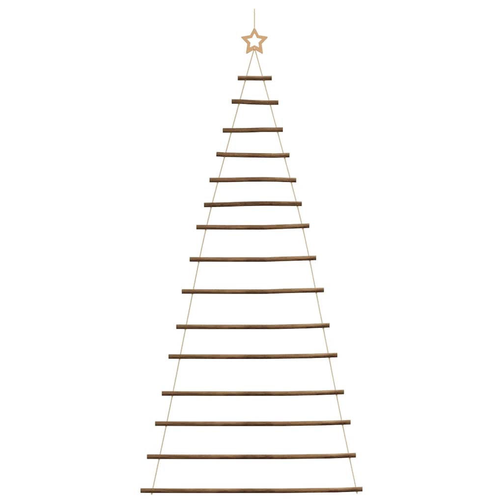 Árbol de Navidad colgante con estrella en la punta, 100 x 210 cm, rama natural