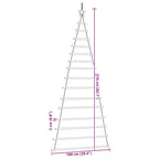 Árbol de Navidad colgante con estrella en la punta, 100 x 210 cm, rama natural
