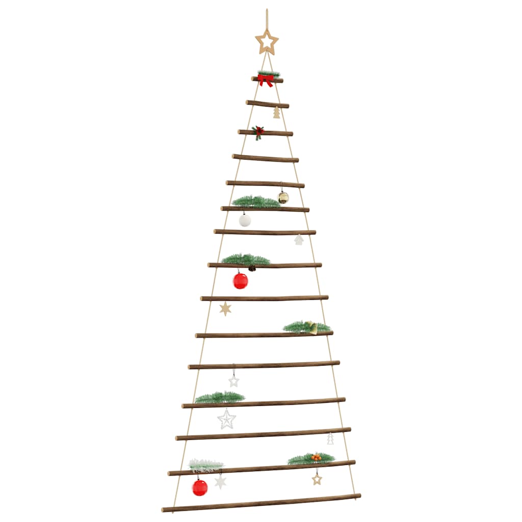 Árbol de Navidad colgante con estrella en la punta, 100 x 210 cm, rama natural