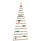 Árbol de Navidad colgante con estrella en la punta, 100 x 210 cm, rama natural