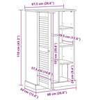 Mueble de Cuarto de Baño con estante VIGO Marrón y Marrón Miel